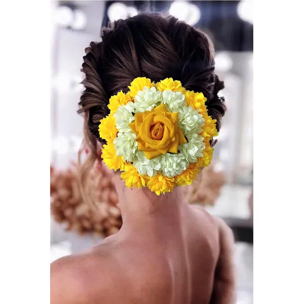 Yellow_Artificial_Plastic_Rounded_Rose_Flower_Design_Hairpin_Accessories_For_Women_&_Girls_(14_X_8_X_1_Cm)
