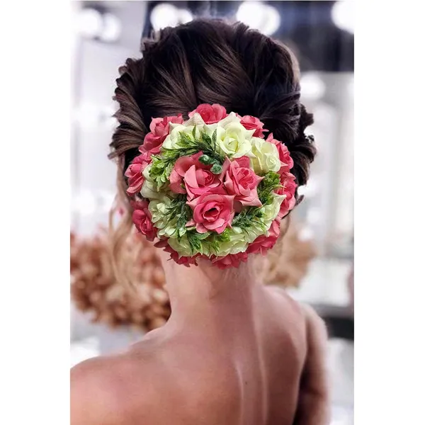 Baby_Pink_Artificial_Plastic_Rounded_Rose_Flower_With_Leaf_Design_Hair_Pin_Accessories_For_Women_&_Girls_(14_X_8_X_1_Cm)