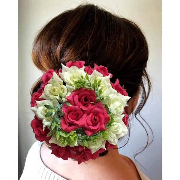 Dark_Pink_Artificial_Plastic_Rounded_Rose_Flower_With_Leaf_Design_Hair_Pin_Accessories_For_Women_&_Girls_(14_X_8_X_1_Cm)