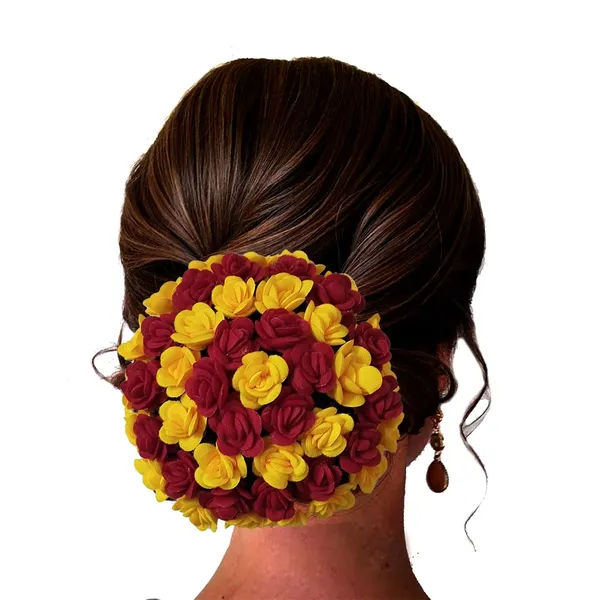 Red_Artificial_Plastic_Rounded_Floral_Design_Hairpinaccessories_For_Women_&_Girls_(14_X_8_X_1_Cm)
