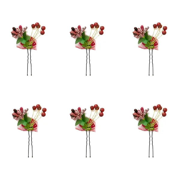 Maroon_Artificial_Glossy_Rose_Flower_Design_Rounded_Hairpin_(14_X_8_X_1_Cm)