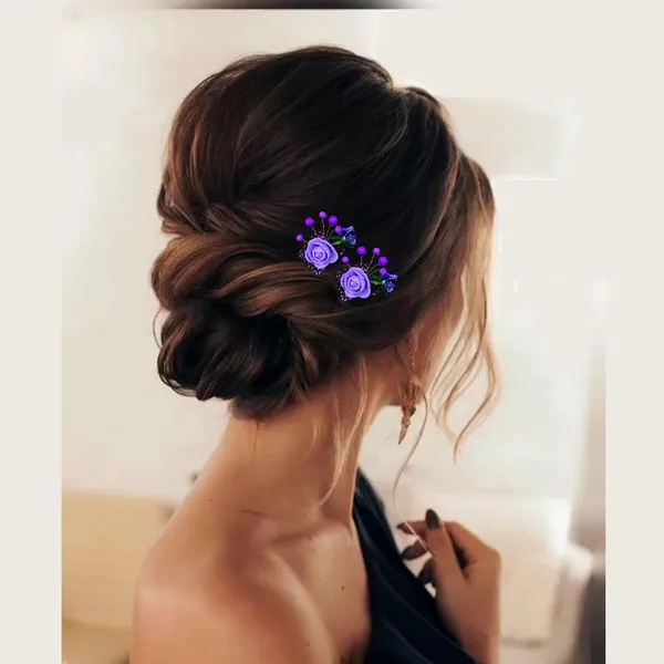 Pack_of_6_Purple_Artificial_Glossy_Rose_Flower_Design_Rounded_Hair_Pin_For_Women_Pins