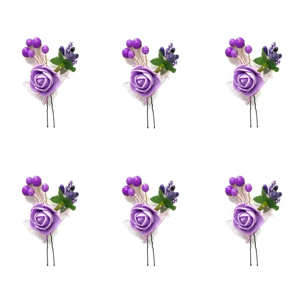 Pack_of_6_Purple_Artificial_Glossy_Rose_Flower_Design_Rounded_Hair_Pin_For_Women_Pins