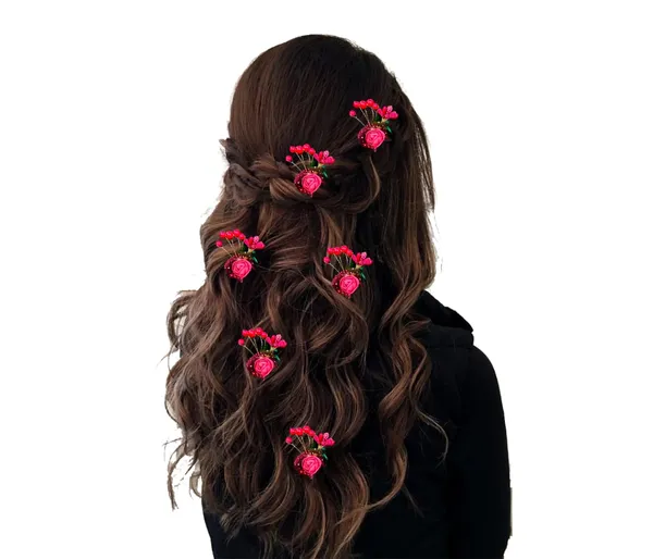 Pack_of_6_Red_Artificial_Glossy_Rose_Flower_Design_Rounded_Hair_Pin_For_Women_Pins