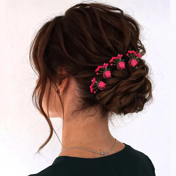 Pack_of_6_Red_Artificial_Glossy_Rose_Flower_Design_Rounded_Hair_Pin_For_Women_Pins