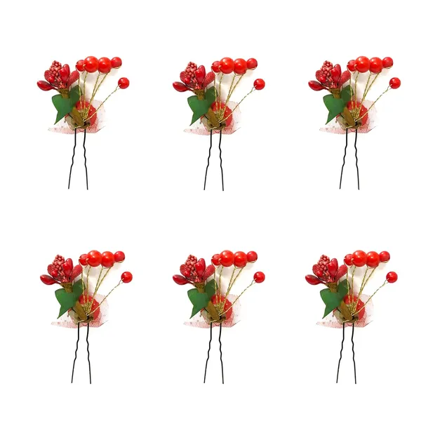 Pack_of_6_Red_Artificial_Glossy_Rose_Flower_Design_Rounded_Hair_Pin_For_Women_Pins