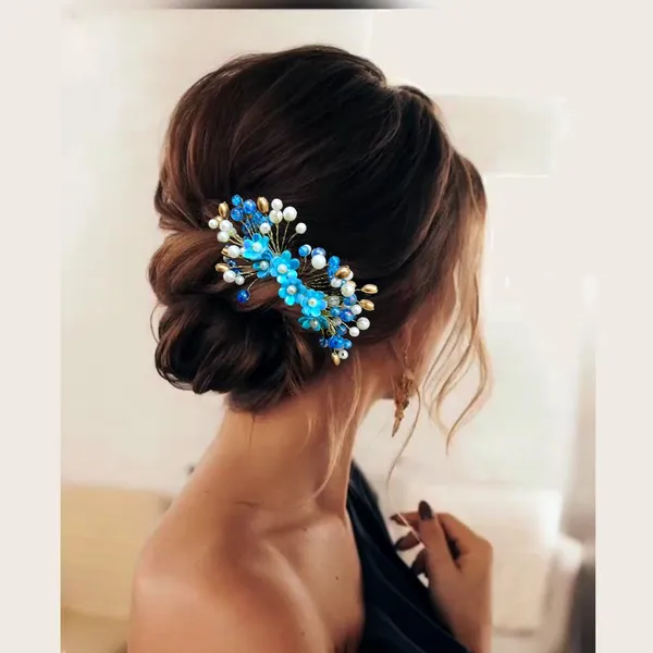 Blue_Floral_Pearl_Design_Comb_Slide_Hairpin_For_Girls_(14_X_8_X_1_Cm)