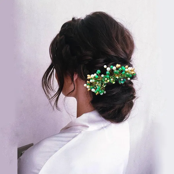 Green_Floral_Pearl_Design_Comb_Slide_Hairpin_For_Girls_(14_X_8_X_1_Cm)