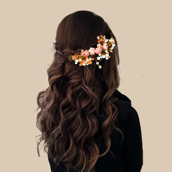 Peach_Floral_Pearl_Design_Comb_Slide_Hairpin_For_Girls_(14_X_8_X_1_Cm)
