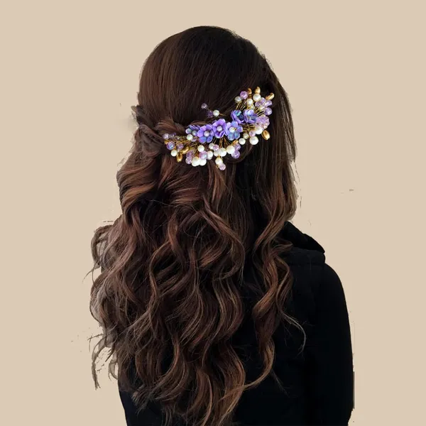 Purple_Floral_Pearl_Design_Comb_Slide_Hairpin_For_Girls_(14_X_8_X_1_Cm)