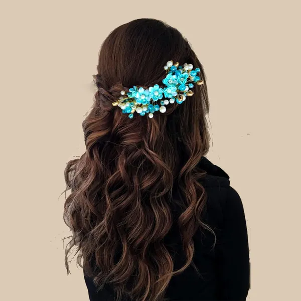 Sky_Blue_Floral_Pearl_Design_Comb_Slide_Hairpin_For_Girls_(14_X_8_X_1_Cm)