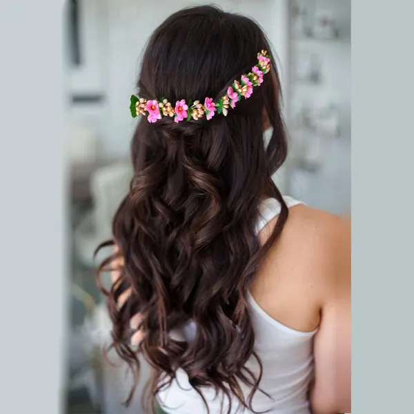 Baby_Pink_Small_Flower_And_Beads_Design_Hairpin_For_Women_And_Girl_(14_X_8_X_1_Cm)