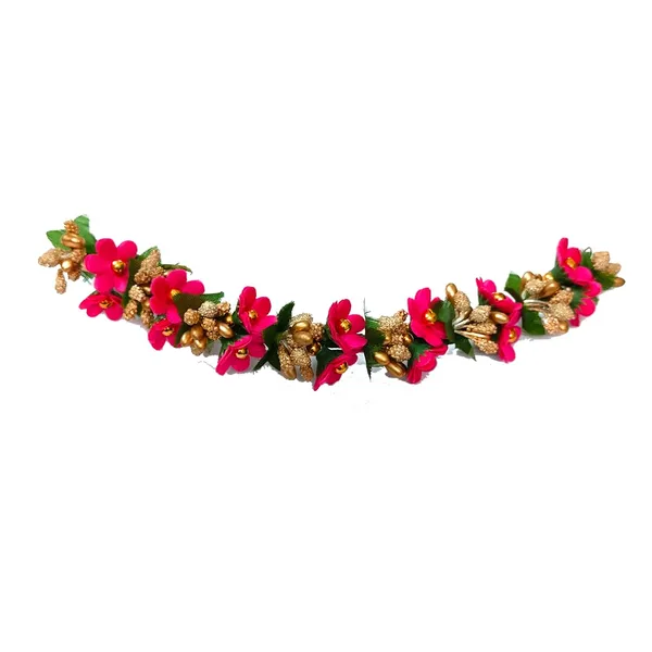 Dark_Pink_Small_Flower_And_Beads_Design_Hairpin_For_Women_And_Girl_(14_X_8_X_1_Cm)