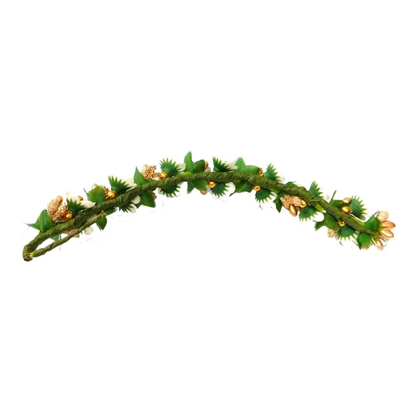 White_Small_Flower_And_Beads_Design_Hairpin_For_Women_And_Girl_(14_X_8_X_1_Cm)