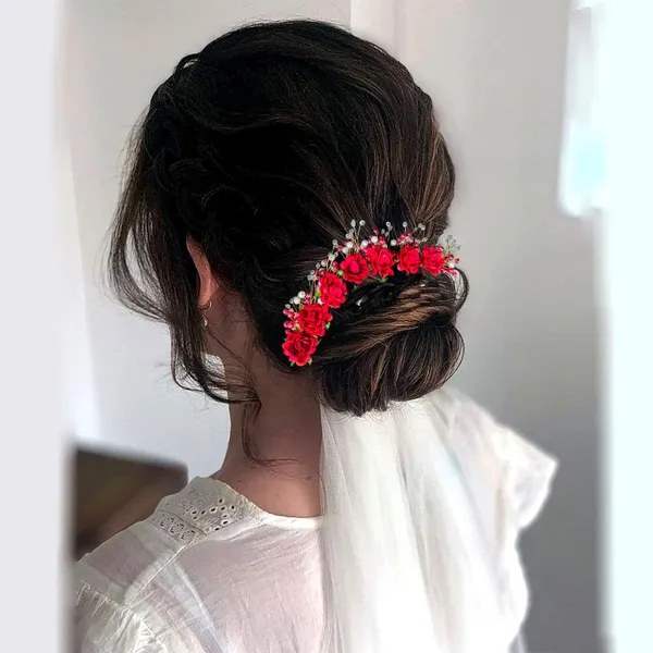Red_Artificial_Rose_Hair_Vein_With_Pearl_For_Women_&_Girls_(14_X_8_X_1_Cm)