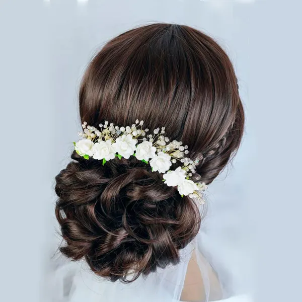 White_Artificial_Rose_Hair_Vein_With_Pearl_For_Women_&_Girls_(14_X_8_X_1_Cm)
