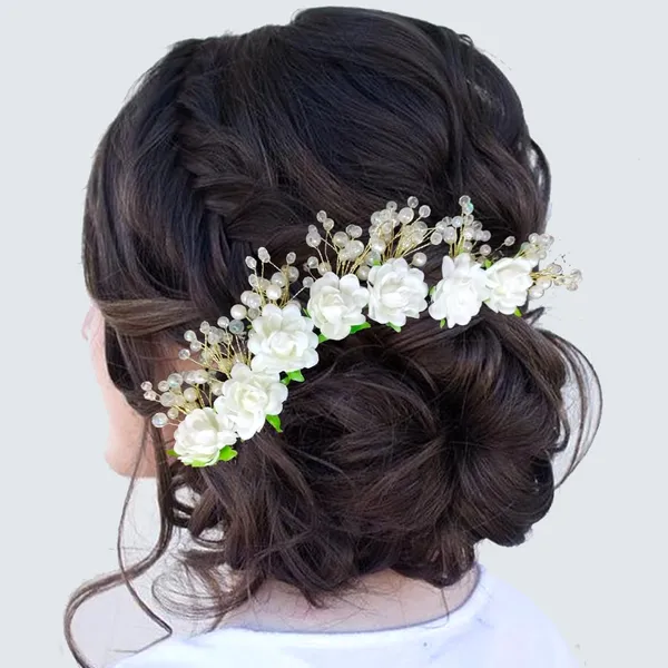 White_Artificial_Rose_Hair_Vein_With_Pearl_For_Women_&_Girls_(14_X_8_X_1_Cm)