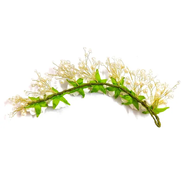 White_Artificial_Rose_Hair_Vein_With_Pearl_For_Women_&_Girls_(14_X_8_X_1_Cm)