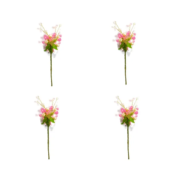 Baby_Pink_Artificial_Plastic_Rounded_Rose_Flower_Design_Hairpin/Accessories_With_Pearl/_Stone_For_Women_&_Girls_(Set_Of_4)_(14_X_8_X_1_Cm)