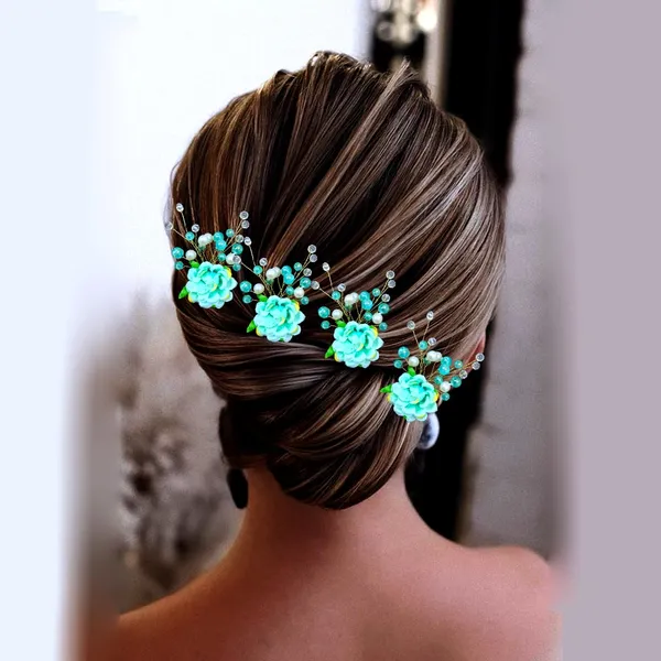 Sky_Blue_Artificial_Rose_Flower_And_Pearl_Hair_Pin_Accessories_For_Women_&_Girls_(Set_Of_4)_(14_X_8_X_1_Cm)