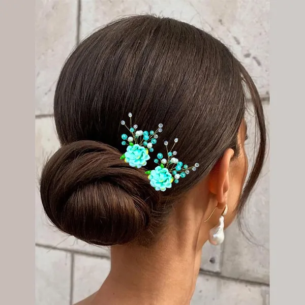 Sky_Blue_Artificial_Rose_Flower_And_Pearl_Hair_Pin_Accessories_For_Women_&_Girls_(Set_Of_4)_(14_X_8_X_1_Cm)