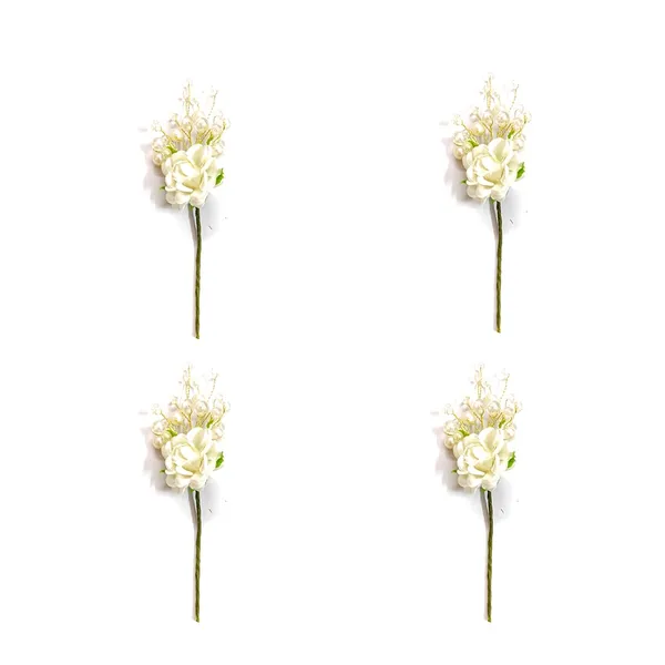 White_Artificial_Rose_Flower_And_Pearl_Hair_Pin_Accessories_For_Women_&_Girls_(Set_Of_4)_(14_X_8_X_1_Cm)