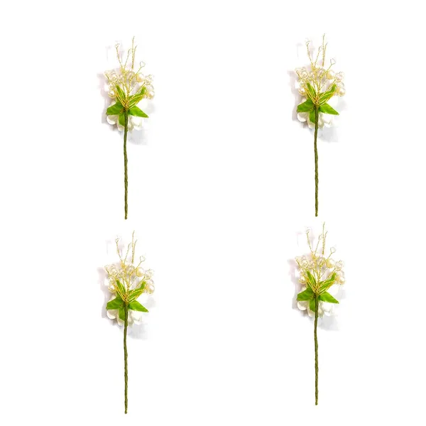 White_Artificial_Rose_Flower_And_Pearl_Hair_Pin_Accessories_For_Women_&_Girls_(Set_Of_4)_(14_X_8_X_1_Cm)