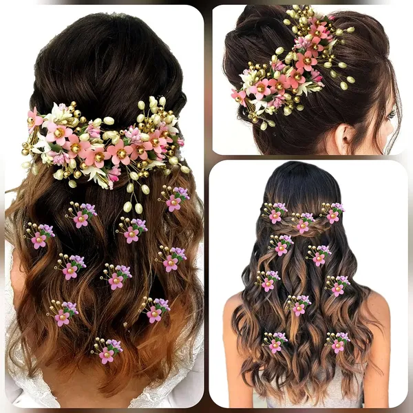 Baby_Pink_Floral_Hair_Vein_And_Hair_Pin_Set_For_Women_&_Girls_(14_X_8_X_1_Cm)