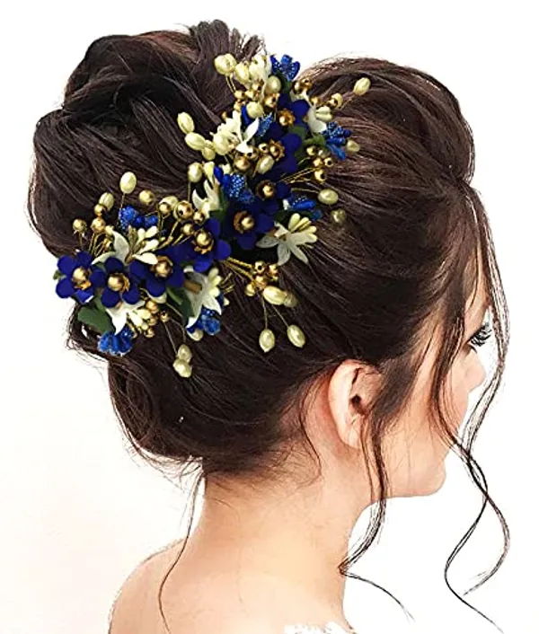 Blue_Floral_Hair_Vein_And_Hair_Pin_Set_For_Women_&_Girls_(14_X_8_X_1_Cm)