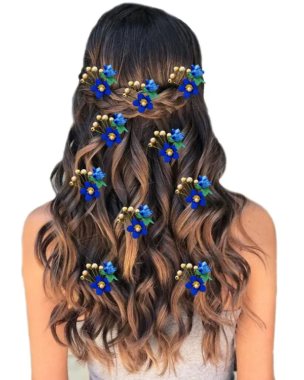 Blue_Floral_Hair_Vein_And_Hair_Pin_Set_For_Women_&_Girls_(14_X_8_X_1_Cm)