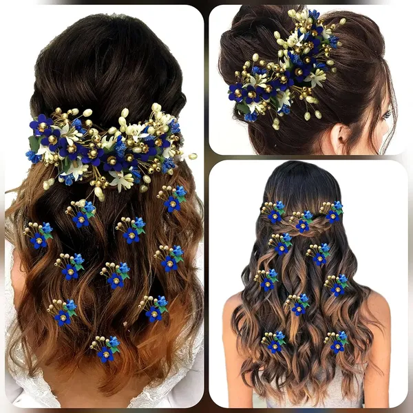 Blue_Floral_Hair_Vein_And_Hair_Pin_Set_For_Women_&_Girls_(14_X_8_X_1_Cm)