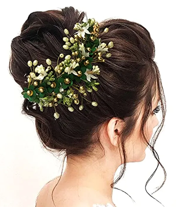 Green_Floral_Hair_Vein_And_Hair_Pin_Set_For_Women_&_Girls_(14_X_8_X_1_Cm)