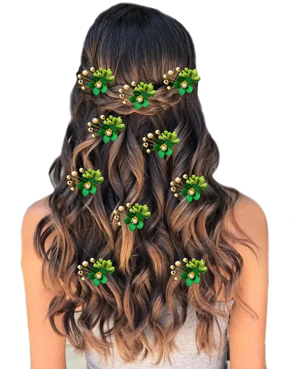 Green_Floral_Hair_Vein_And_Hair_Pin_Set_For_Women_&_Girls_(14_X_8_X_1_Cm)