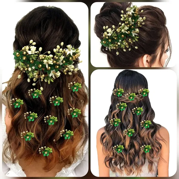 Green_Floral_Hair_Vein_And_Hair_Pin_Set_For_Women_&_Girls_(14_X_8_X_1_Cm)