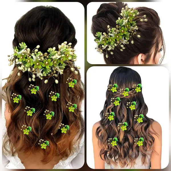 Light_Green_Floral_Hair_Vein_And_Hair_Pin_Set_For_Women_&_Girls_(14_X_8_X_1_Cm)