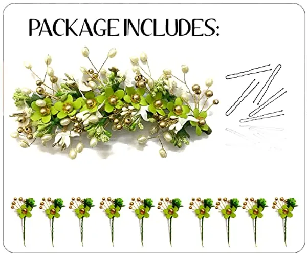 Light_Green_Floral_Hair_Vein_And_Hair_Pin_Set_For_Women_&_Girls_(14_X_8_X_1_Cm)