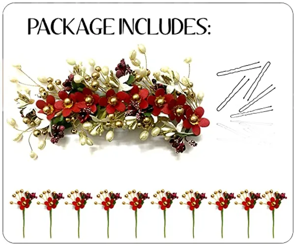 Maroon_Floral_Hair_Vein_And_Hair_Pin_Set_For_Women_&_Girls_(14_X_8_X_1_Cm)