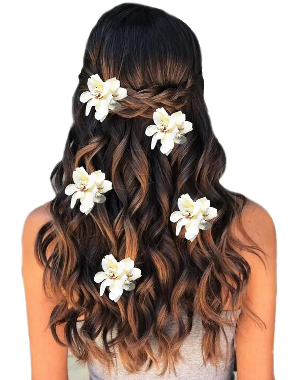 Peach_Artificial_Flower_With_Pearl_Bridal_Hair_Pin_Accessories_For_Women_&_Girls_(14_X_8_X_1_Cm)