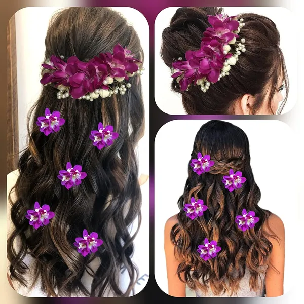 Purple_Artificial_Flower_With_Pearl_Bridal_Hair_Pin_Accessories_For_Women_&_Girls_(14_X_8_X_1_Cm)