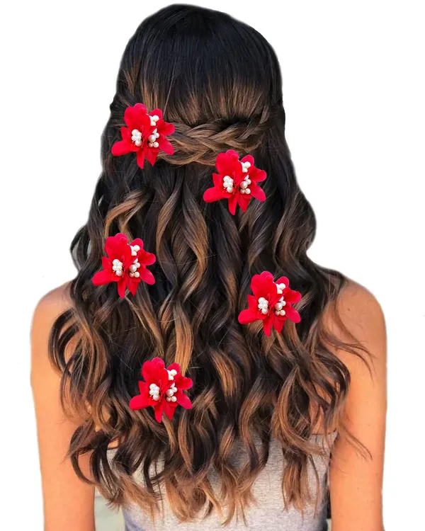 Red_Artificial_Flower_With_Pearl_Bridal_Hair_Pin_Accessories_For_Women_&_Girls_(14_X_8_X_1_Cm)