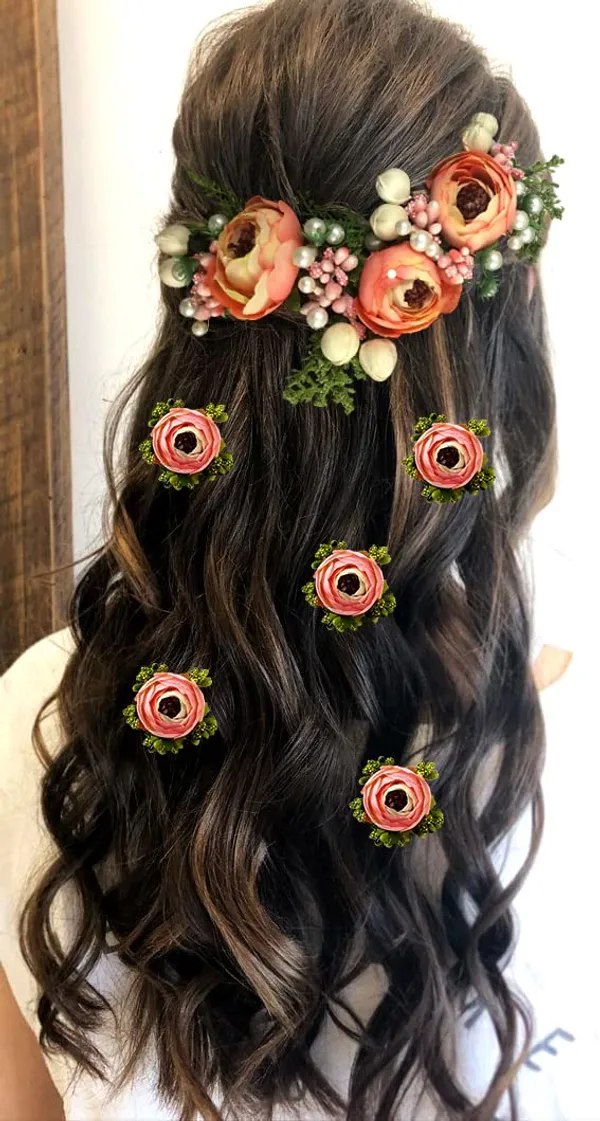 Peach_Artificial_Rose_Flower_With_Pearl_Bridal_Hair_Pin_For_Women_&_Girls_(14_X_8_X_1_Cm)