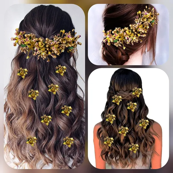 Purple_Artificial_Rose_Buds_With_Leaf_&_Pearl_Hair_Vein_And_Hair_Pin_Set_For_Women_(Set_Of_7)_(14_X_8_X_1_Cm)