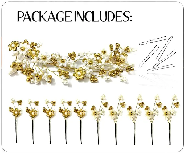 2380/2381_-_Silver_&_Gold_Artificial_Metal_Flowers_With_Pearls_Bridal_Juda_Pin_Hair_Accessories_For_Women_&_Girls_(14_X_8_X_1_Cm)