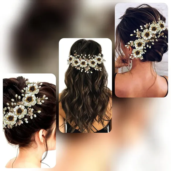 White_Artificial_Lily_Flower_Hair_Accessories_And_Hair_Pin_For_Girls