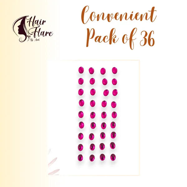 Dark_Pink_Shimmering_Oval_Stick_On_Hair_Stickers_(36_Pieces)_(16_X_14_X_10_Cm)