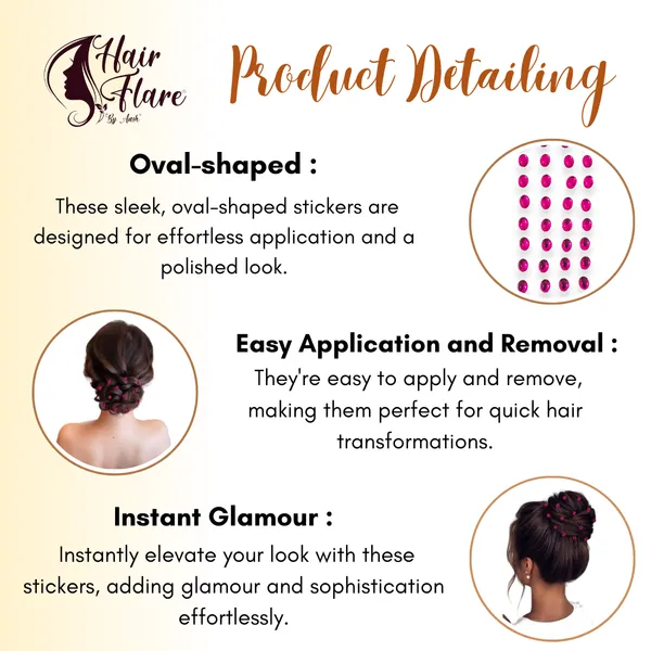 Dark_Pink_Shimmering_Oval_Stick_On_Hair_Stickers_(36_Pieces)_(16_X_14_X_10_Cm)
