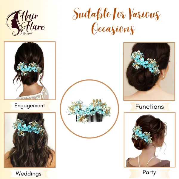 Blue_Artificial_Small_Flower_Comb_Slide_With_Beads_&_Pearls_Bridal_Hairpin_Accessories_For_Women_&_Girls