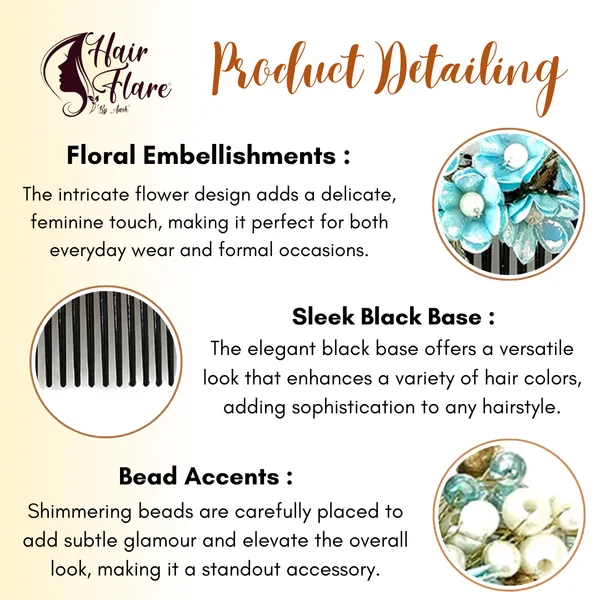 Blue_Artificial_Small_Flower_Comb_Slide_With_Beads_&_Pearls_Bridal_Hairpin_Accessories_For_Women_&_Girls