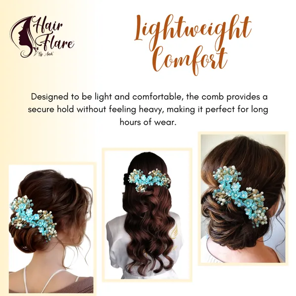 Blue_Artificial_Small_Flower_Comb_Slide_With_Beads_&_Pearls_Bridal_Hairpin_Accessories_For_Women_&_Girls