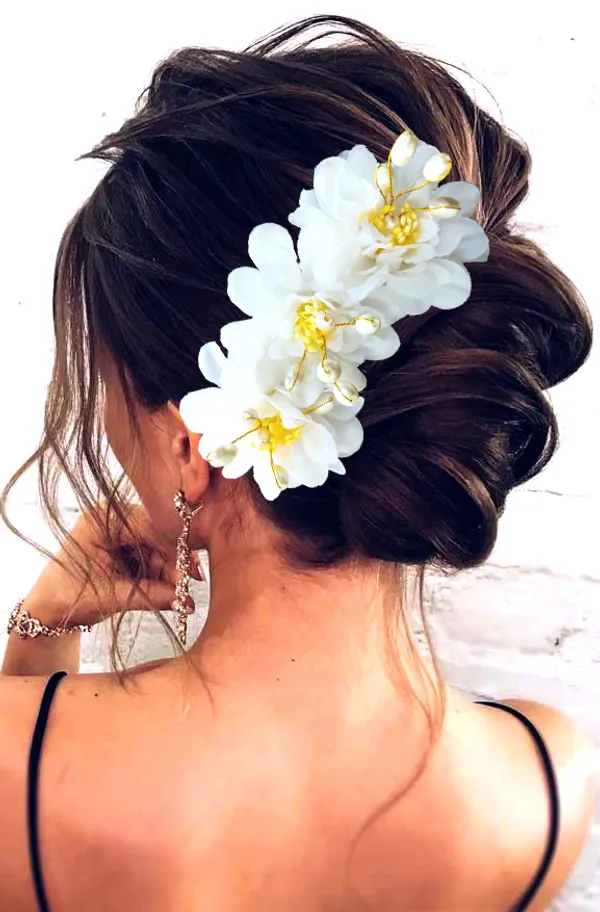 White_Rose_Flower_Comb_Slide_Hair_Accessories_For_Women_&_Girls_(14_X_8_X_1_Cm)